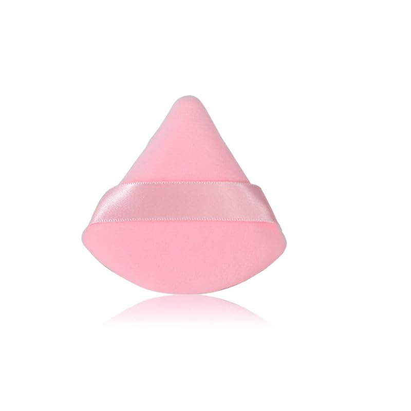 Image of SUNISA 1 Pieces Triangle Cosmetic Loose Powder Puffs Washable Reusable Soft Plush Foundation Sponge for Face Body Wet Dry Makeup Tool- Multicolor Pack of 1