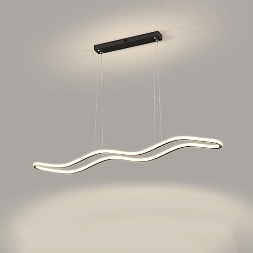 Suspension LED moderne ondulée 56W pour corriger le manque de clarté