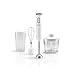 Hamilton Beach 600W Hand Blender with 500ml chopper, whisker, 700ml beaker, variable speed dial and Turbo Boost - blend, whip, chop, mix and puree all in one, 2 storage lids, HB6040-ME