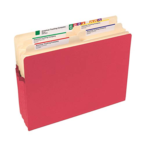 Image of Smead File Pocket, Straight-Cut Tab, 5-1 /4 inch Expansion, Letter Size, Red, 10 per Box (73241) (Pack of 2)