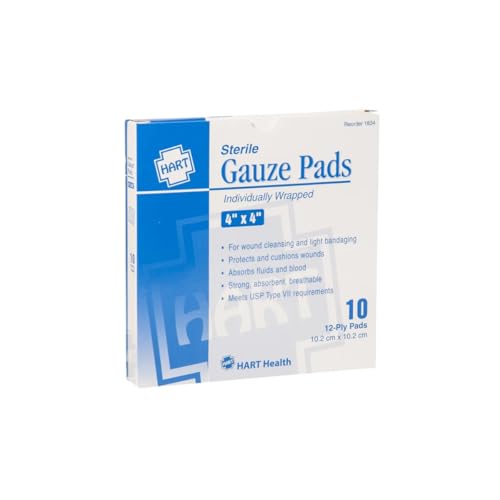 Hart Health Gauze Pads, Sterile, 4" x 4", 10 per Box miniatura 1
