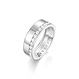 Tolldek Anillo solitario de oro blanco de 18 quilates Au750, joyas auténticas, anillo de boda clásico con moissanita, par de anillos de oro 750, talla 60 (19,1)