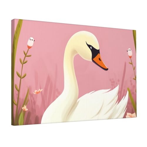 Cygne mignon peinture sur toile art moderne pour bureau zen