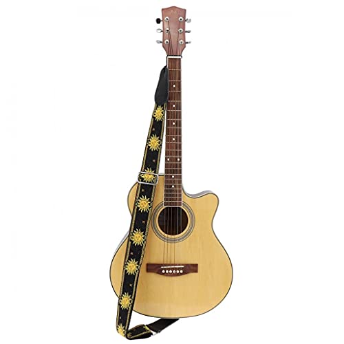 ZTTTD Sangle De Guitare en Tissu Double Tissé Motif Fleur De Soleil Se Termine en Cuir Véritable avec pour Basse De… - Les Beatles, Paul McCartney, John Lennon, RIngo Starr, George Harrison ZTTTD Sangle De Guitare en Tissu Double Tissé Motif Fleur De Soleil Se Termine en Cuir Véritable avec pour Basse De… – Image 5
