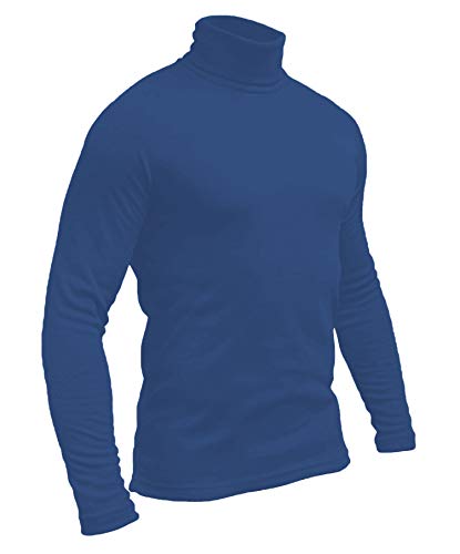 Hann Brooks Polo de esquí de algodón suave para hombre, cuello enrollado, negro, marrón, borgoña, gris, verde, azul marino, blanco, S, M, L, XL, 2XL, 3XL, 4XL, azul (Indigo Blue), L Cover