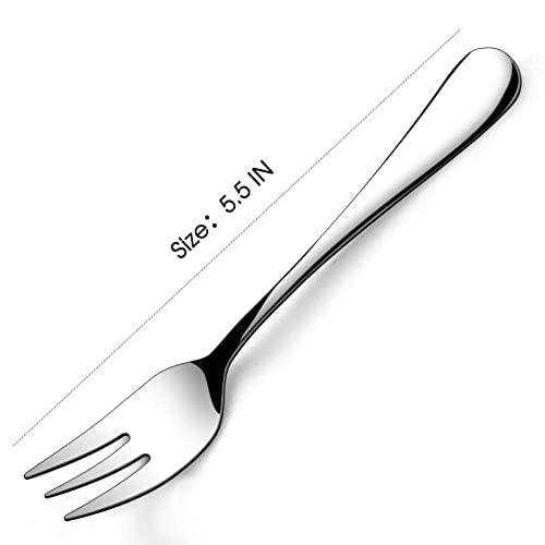 Dessert Forks Set of 12, 5.5Inches, Stainless Steel Cocktail Fork, Appetizer Small Forks, Fruit Salad Fork for Party, Hotel, Restaurant，Dishwasher Safe