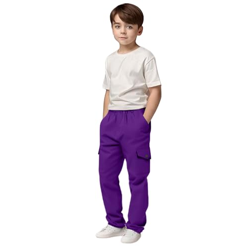 Boys Track Pants Quick Dry Sports Cargo Pants Stretch Elastic Waist School Kids Twill Joggers for 4-13 Years2