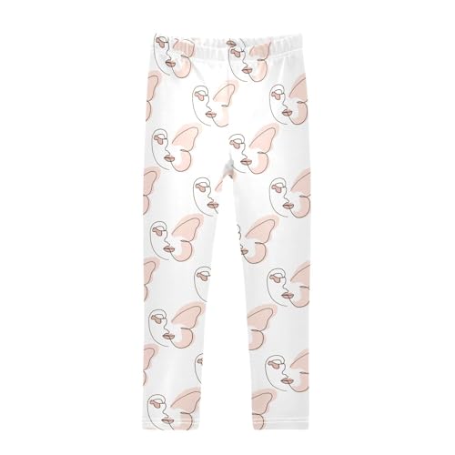 Women Facial Line Girls Leggings,Workout Leggings for Girls Toddler Athletic Leggings Size for 3-10T