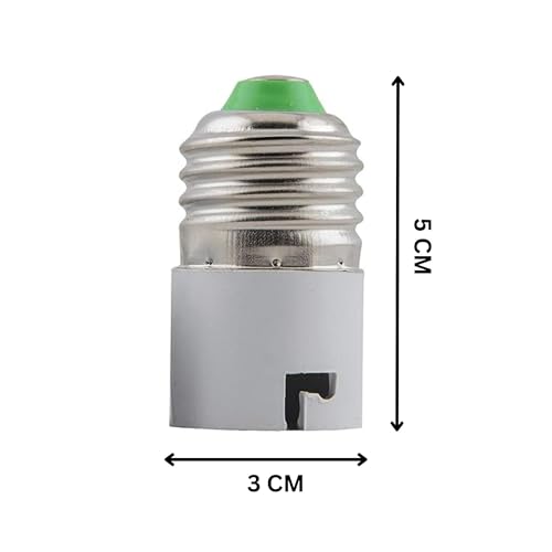 Image of GreyWings E27 to B22 Converter Adapter for LED & CFL Bulbs, White Plastic Lamp Holder Base, Screw to Pin Converter, Pack of 4