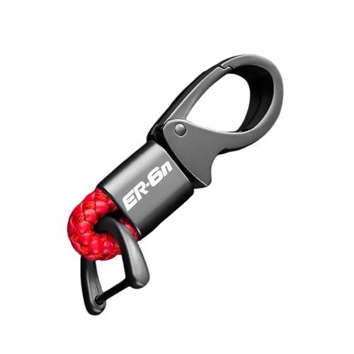 Porte-clés Moto en Métal pour Kawasaki ER6N ER6F ER-6N ER-6F ER 6N 6F Porte-clés Détachable en Métal Moto Accessoires,Red-A