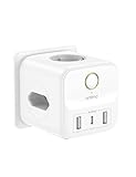 Steckdosenwürfel mit USB, Oraimo Steckdosenleiste Würfel 3680W, 4 Fach Mehrfachsteckdose Ohne Kabel mit 20W USB C , 6-in-1 Steckdosen Würfel mit Schalter, Power Cube für Zuhause und Reisen