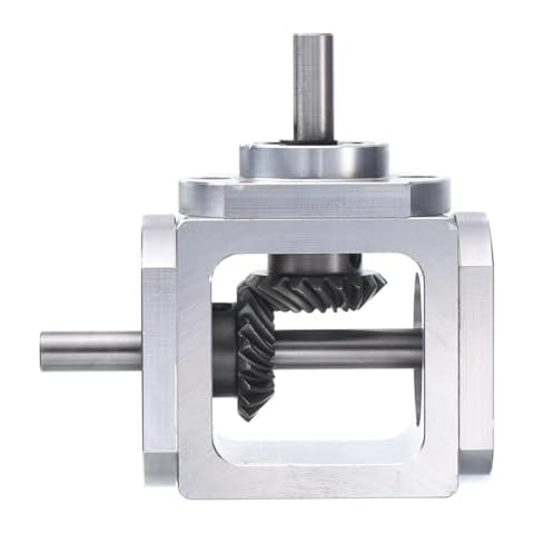 Yaregelun Gear-Box 90 Degree Right Angle Bevel Gear-Box 1:1 Single Output Shaft 1 Module 20 Teeth Bevel Gear Aluminum Frame Cover