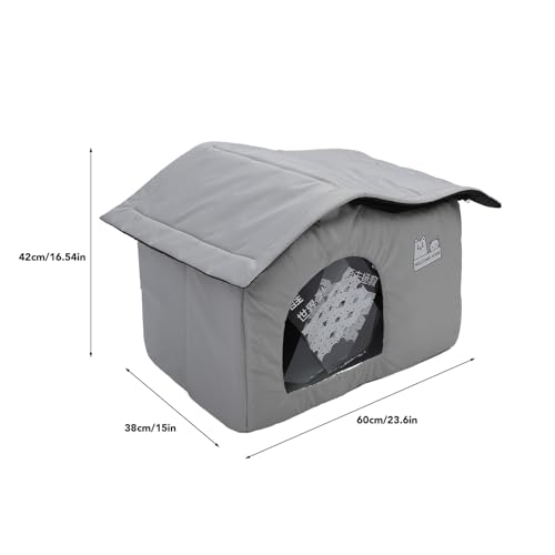 Oreilet Cooling Cat House, Foldable Summer Pet Cooling House with Ice Bag, Insulated Shelter for Stray Hutch Outdoors - Image 4