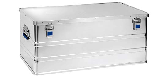 hünersdorff Aluminium-Box eco 142 Liter, wasserdicht mit Gummi-Dichtung, leicht, stabil, Klapphandgriffe, Vorbereitung für Schlösser, Farbe: silber, 451450