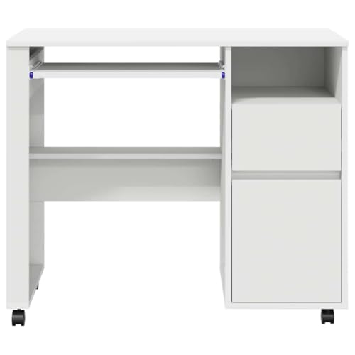 Bureau à domicile flexible blanc meuble mobile gain de place - 7