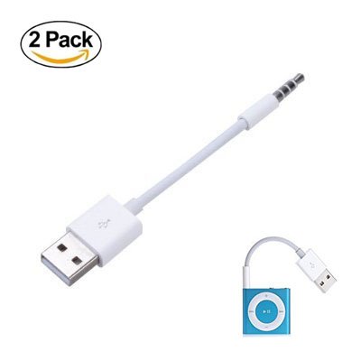 Wpeng Mini Usb Cable,2 Pack 4 Inch Length 3.5Mm 2 In 1 Usb Charger And Sync Data Cable For Apple Ipod Shuffle 3Rd / 4Th / 5Th /6Th /7Th Generation #TOP1