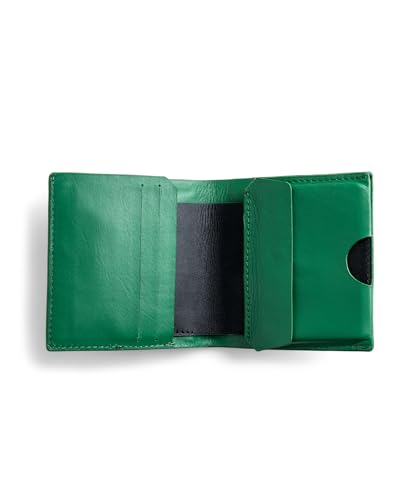 Image of DailyObjects Green Even Bi-Fold Wallet | Men | Premium Design | Full-Grain Leather | Gents Wallet Branded | Handcrafted | Guys | Card Holder | Dedicated Sleeve | Flap Pocket