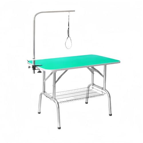 Sariny小型犬から大型犬まで使える、大型犬、中型犬、小型犬に適しています 積載重量150kg の折りたたみ式グルーミングテーブル 家庭用折りたたみ棚トリミングテーブル入浴テーブル美容テーブル 家庭用および業務用に適しています (グリーン,96*56*7