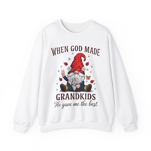 When God Made Grandkids He Gave Me The Best Unisex Sweatshirt, Funny Charming Grandkid Gnome Shirt for Grandparents