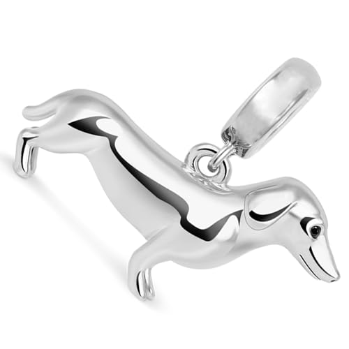 Dachshund Dog Dangle Charm Fit Women Bracelet Necklaces Fashion Gifts 925 Sterling Silver DIY Jewelry