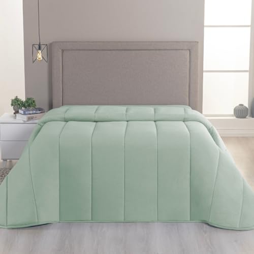 Edredom Solteiro Malha 100% Algodão Liso Dupla Face Com Viés (Verde Bebe)