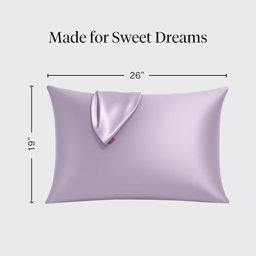 Image of Kitsch Satin Pillowcase with Zipper - Standard Size, Lavender | Softer Than Silk Pillow Cases, Smooth Cooling Satin Pillow Case for Hair and Skin, Wrinkle-Free, Machine Washable