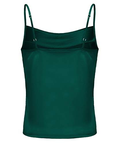 TOUTOUAI Women's Silk Satin Camisole Cowl Neck Tank Top Cami Silky Basic Tank Shirt Blouses