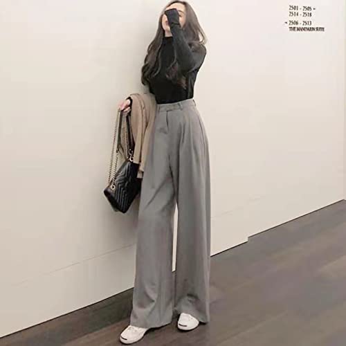 Retro Pants Full Match Wide Legs Women Fashion high Waist Casual Pants2