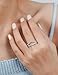 IMOLOVE Moissanite Wedding Bands for Women, Trendy 0.3 Carat Half Silver Women's Eternity Wedding Bands Fashion Moissanite Stackable Rings for Women with 18K White Gold Plated Size 6.5