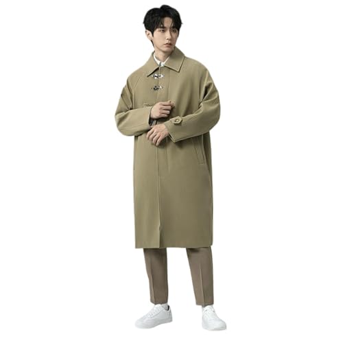 Gabardina larga holgada masculina para vestir elegante en los días de invierno