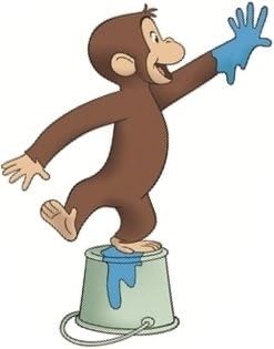 Vinilo adhesivo decorativo para pared diseño de mono de George curioso de 40in de alto para decoración del hogar de niños