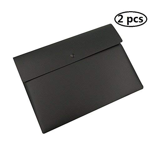 file folder - 2 Pack Plastic Envelopes Poly Envelopes Poly Folders With Snap Button Closure Plastic Folders Premium Quality Document Folder A4 Size