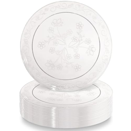 Hanna K. Signature Collection D'Vine Clear Deluxe Round Dinner Plates - 6.25