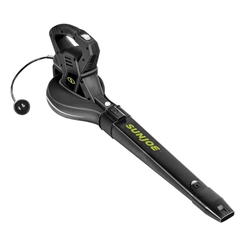 Sun Joe SBJ601E 120V 2-Speed Electric All-Purpose Blower with 100A Motor, 215 MPH Air Speed, and 240 CFM Airflow, Includes Concentrator Nozzle