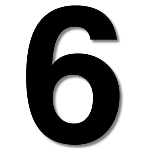 LEIASA | Número Adhesivo Casa - 150 mm - Acero Inoxidable - Nº 6 - Número Apartamento Hotel - Enumeración Puertas - Número dirección - Exterior e Interior - Número Puerta - Número 6