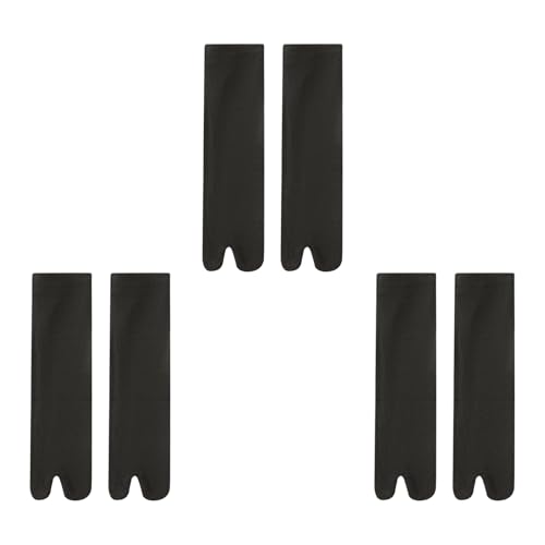 RETUOLWAG 3 pares de calcetines de punta dividida para mujer, transpirables, longitud del tubo medio, divisores, medias para uso diario casual, sandalias para mujer, Negro, Altoa única