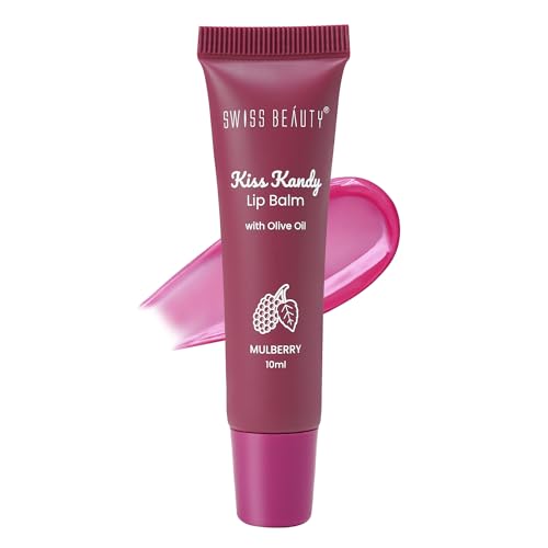 Swiss Beauty Kiss Kandy Lip Balm with Olive Oil | Moisturising | Non-Sticky | Soft & Smooth Lips | Shade - Mulberry, 10ml