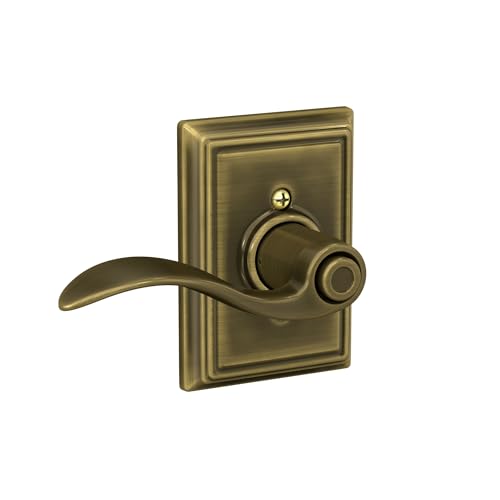 Image of Schlage Lock Company F40ACC609ADD Addison Collection Accent Privacy Lever, Antique Brass
