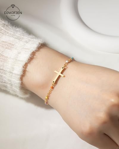 Image of Cross Bracelet Christian Gifts for Women Girls Easter Confirmation Baptism Gifts