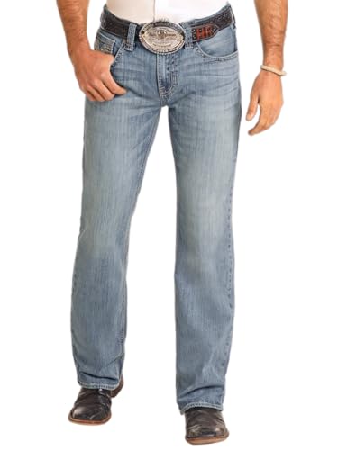 Rock & Roll Denim Men's Regular Fit Ladder Stitch Straight Leg Jeans2