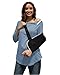 Youdiao Post Shoulder Surgery Shirts for Women Tear Away 3/4 Sleeve Tops After Rotator Cuff Shirts Chemo Port Adaptive Clothing Light Blue M