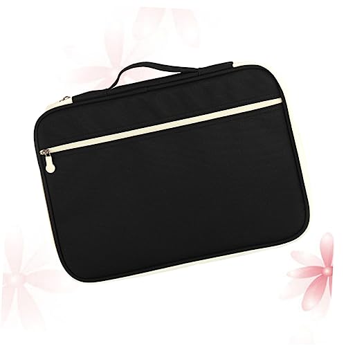 Gadpiparty Multi-Functional Document Bag Portable Organizer for Business Travel Zipper Briefcase Pockets for Documents Notepad and Accessories for Office and Meetings Black3