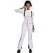 ALSOGO Damen Snow Bibs Isolierte wasserdichte Winddichte Skihose Overall Winter Snowboarding Hose Warmhalten Bequem Weiß M
