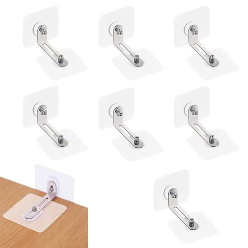 EsiFare 家具転倒防止 地震 転倒防止 穴開け不要 6組セット L型 最大可動距離5.5cm ストッパー 耐震ストッパー 強力タイプ 目立たない 粘着シール 地震対策 落下防止 家具固定用 防災グッズ 家具転倒防止器 本棚/テーブル/食器棚/冷蔵庫 テレビ転倒防止グッズ クリア 家具転倒防止器