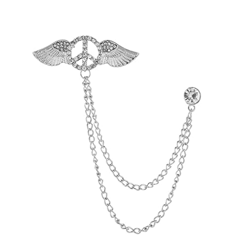 Broche de col strass et chaîne pour mariage et grandes fêtes