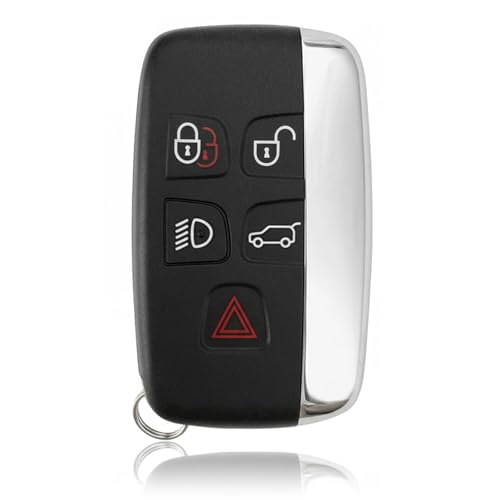 YANAJIAJIA 5 Buttons Remote Key Fob Case Compatible with Range Rover Key Cover Replacement Shell Case Compatible with Range Rover Evoque Key Cover Discovery 4 Freelander Jaguar XE XJ XJL XF
