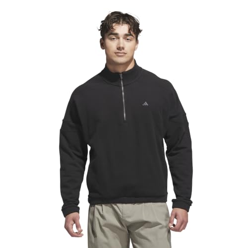 adidas Men's Go-To Hybrid Quarter-Zip, Black, Small