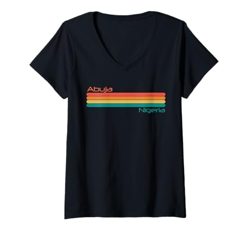 Womens Retro Abuja Nigeria V-Neck T-Shirt