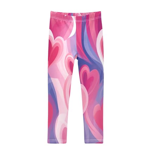 Bolaz Toddler Girls Leggings Printed Yoga Pants Leggings White Pink Flower for Kids