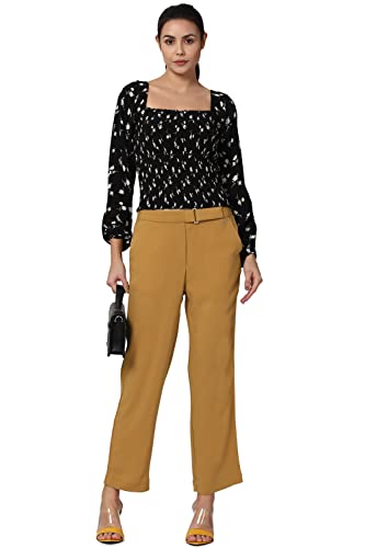 Image of Van Heusen Women High Rise Belted Formal Regular Fit Pants